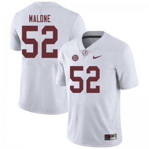 NCAA Men's Alabama Crimson Tide #52 Preston Malone Stitched College 2019 Nike Authentic White Football Jersey KT17A31HS
